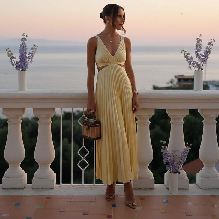 La Vire - Vamon | Ärmelloses Plissiertes Sommerkleid