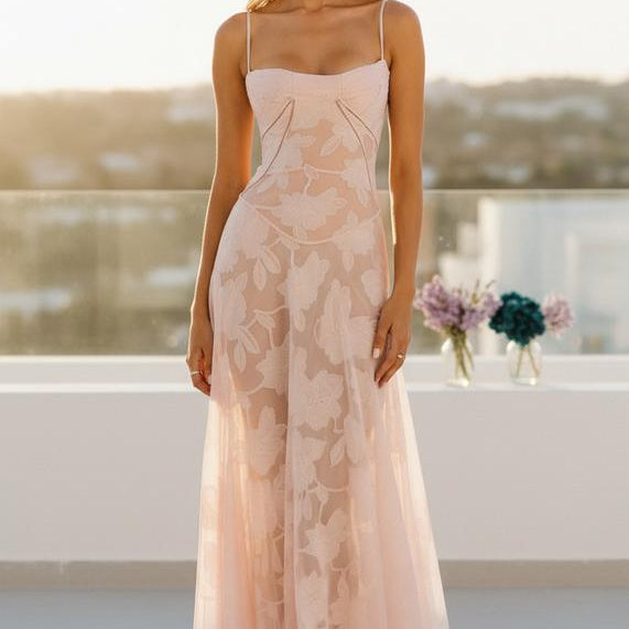 La Vire - Kelen | Bodenlanges Besticktes Abendkleid