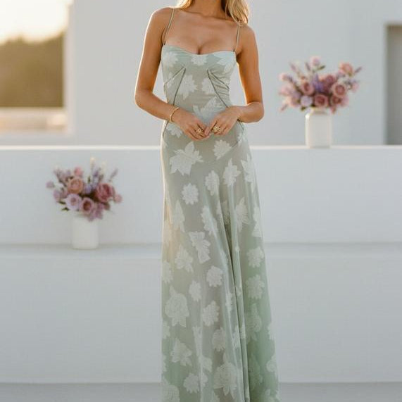 La Vire - Kelen | Bodenlanges Besticktes Abendkleid