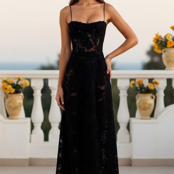 La Vire - Kelen | Bodenlanges Besticktes Abendkleid