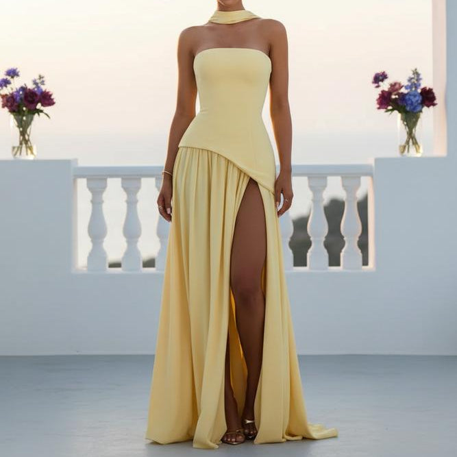 La Vire - Lotal | Trägerloses Asymmetrisches Abendkleid