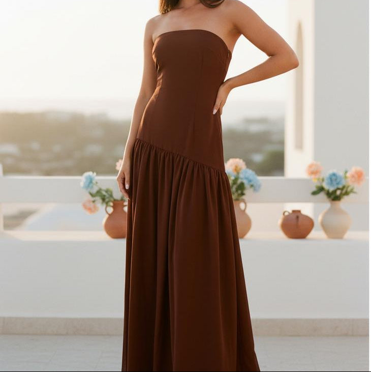 La Vire - Zadar | Trägerloses Bodenlanges Abendkleid