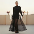 La Vire - Nosol | Langärmlig Transparent Abendkleid