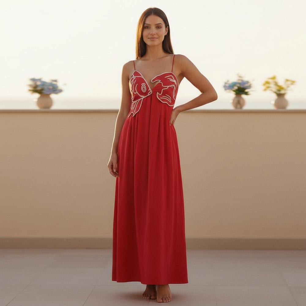 La Vire - Leven | Ärmelloses Besticktes Sommerkleid